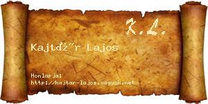 Kajtár Lajos névjegykártya